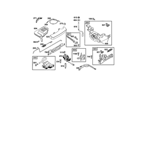 Governor Spring/Control Bracket Diagram and Parts List for 12C800TO12C899  Briggs and Stratton Engine